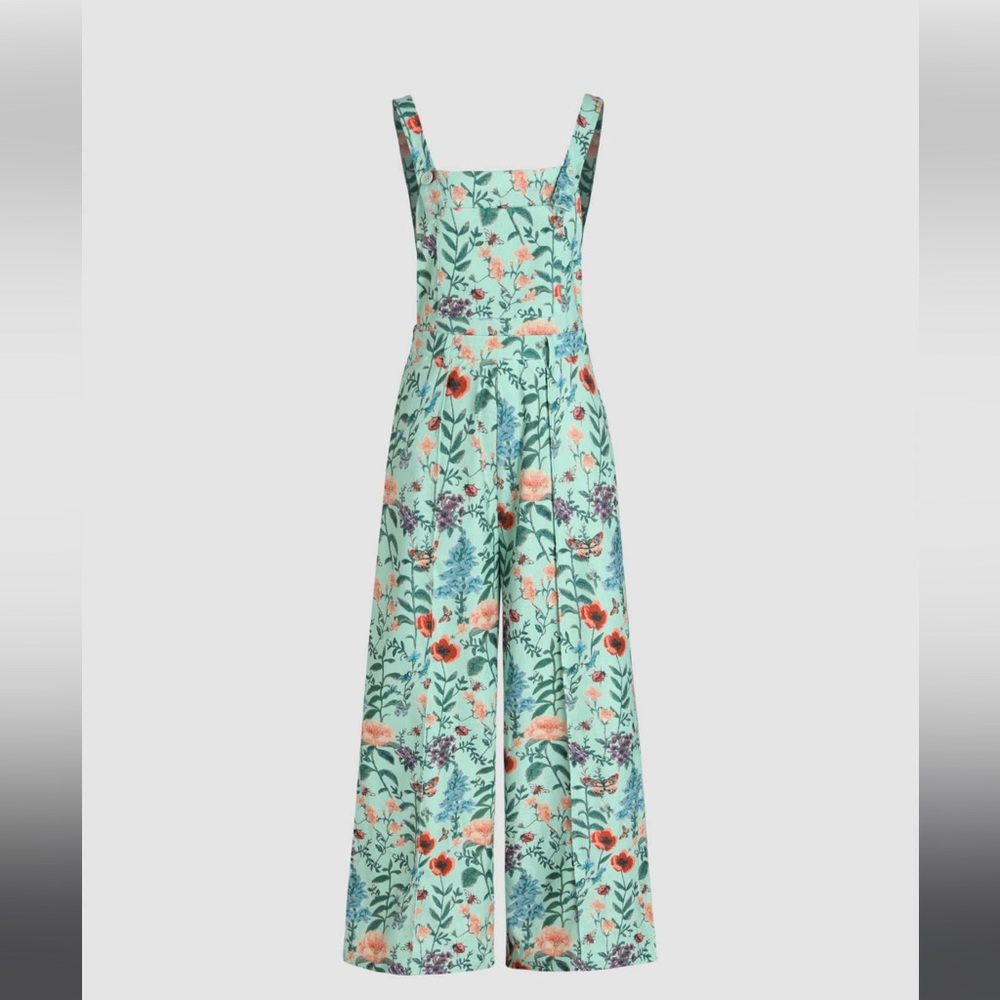 Cider CORDUROY FLORAL WIDE LEG JUMPSUIT